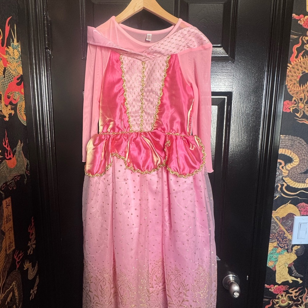 Pink Princess Costume for Kids -ReliBeauty Girls Princess Dress up Costume